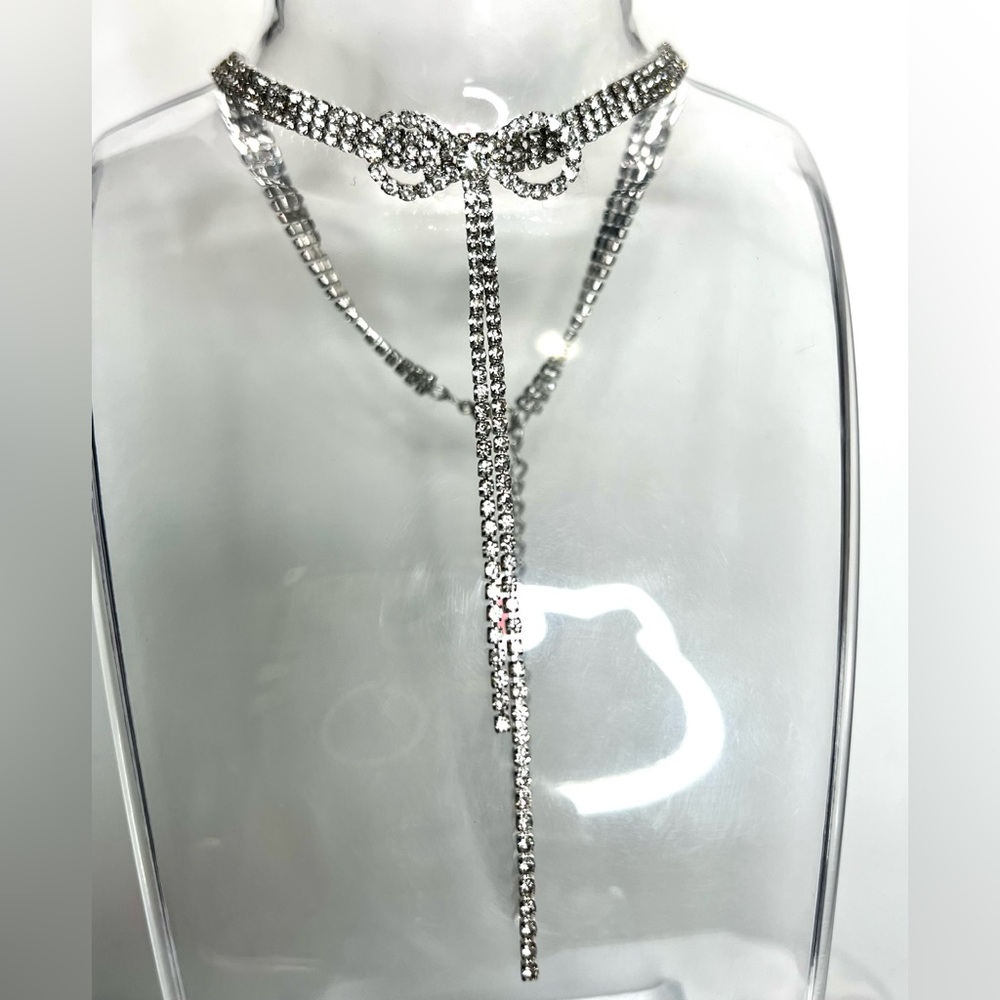 Rhinestone Bow Choker